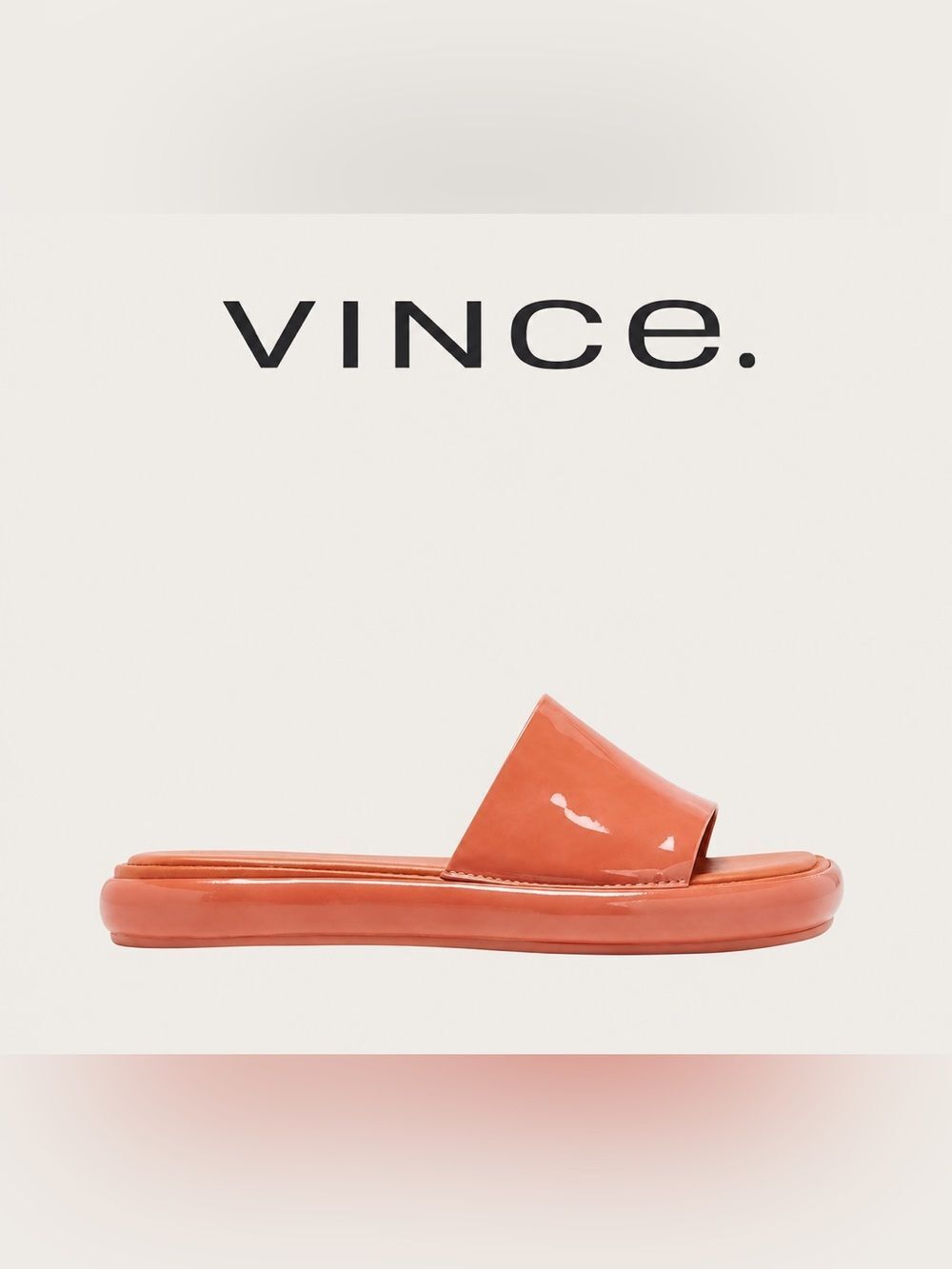 Vince Evie Patent Pool Platform Slide Sandals Size 7